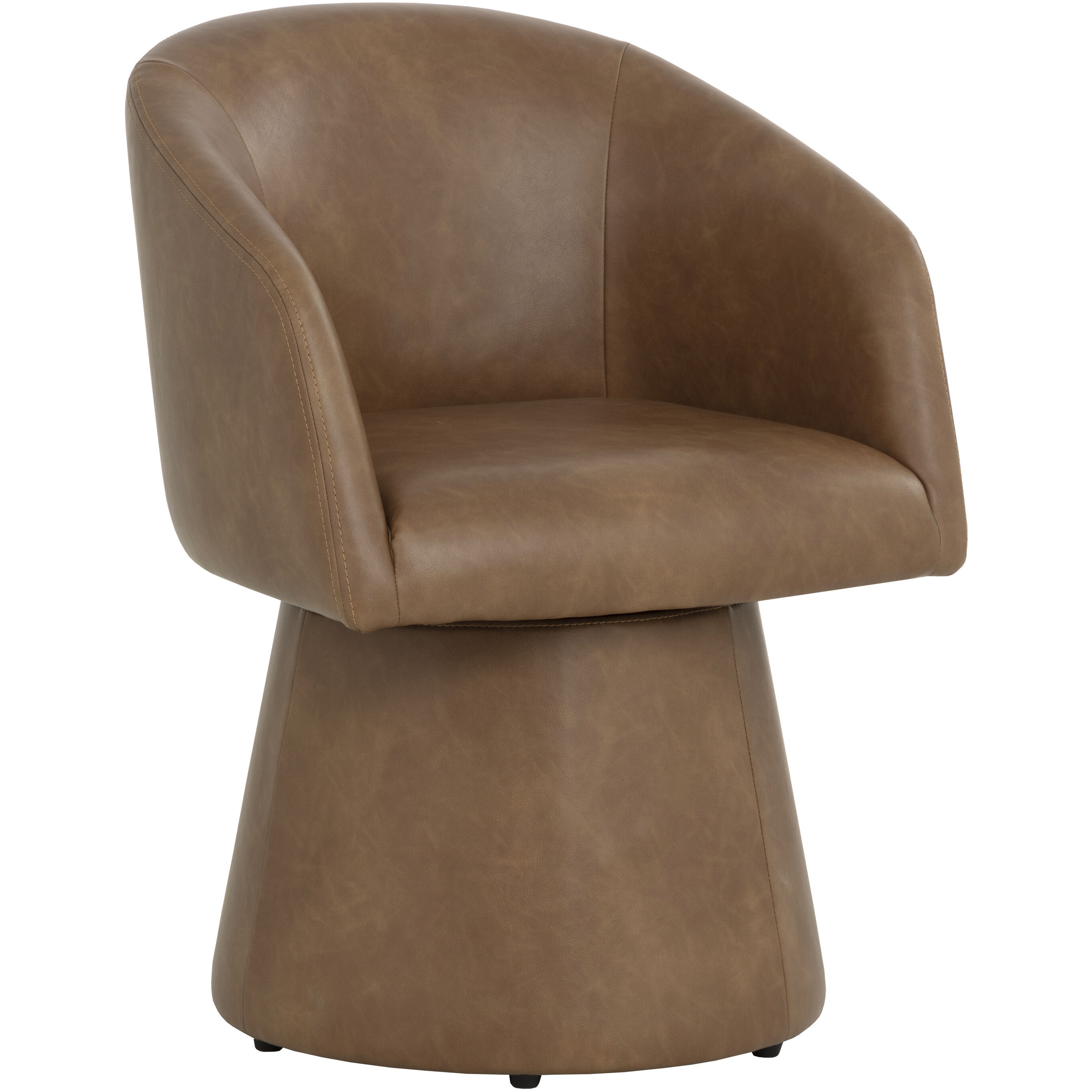 Etta Copley Cognac Swivel Dining Armchair